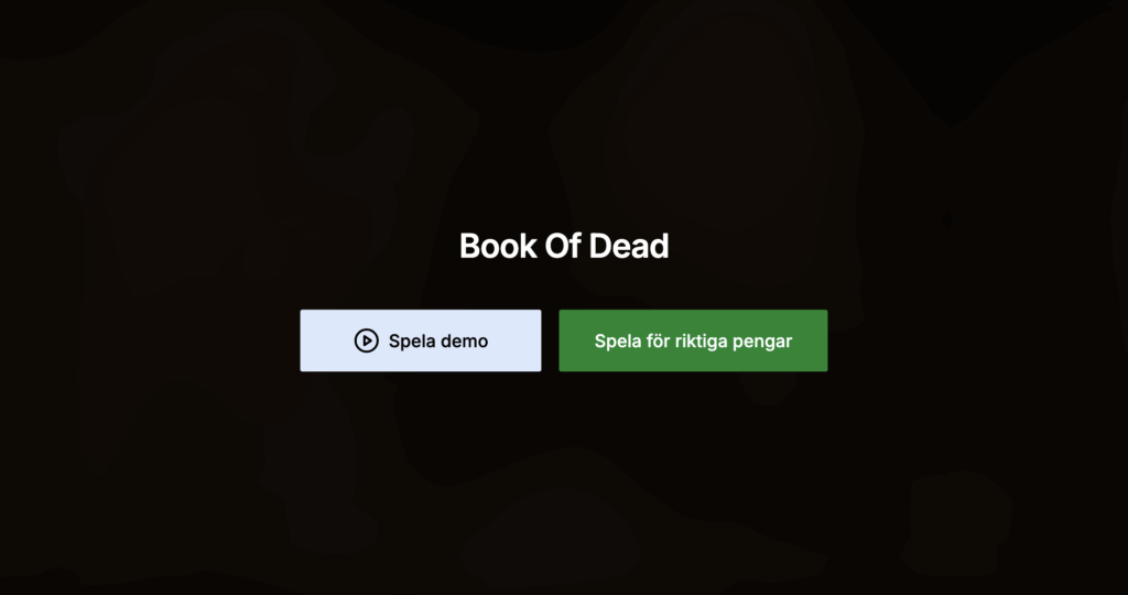 Demo-knapp och gratis spelläge för Book of Dead