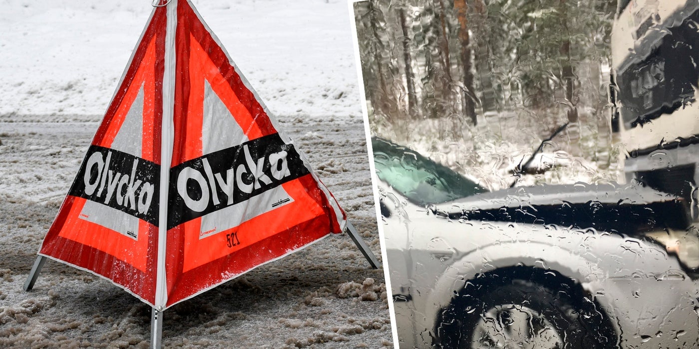 en lastbil och en personbil har kolliderat. läs senaste nytt om olyckan, de inblandade och trafiksituationen här.